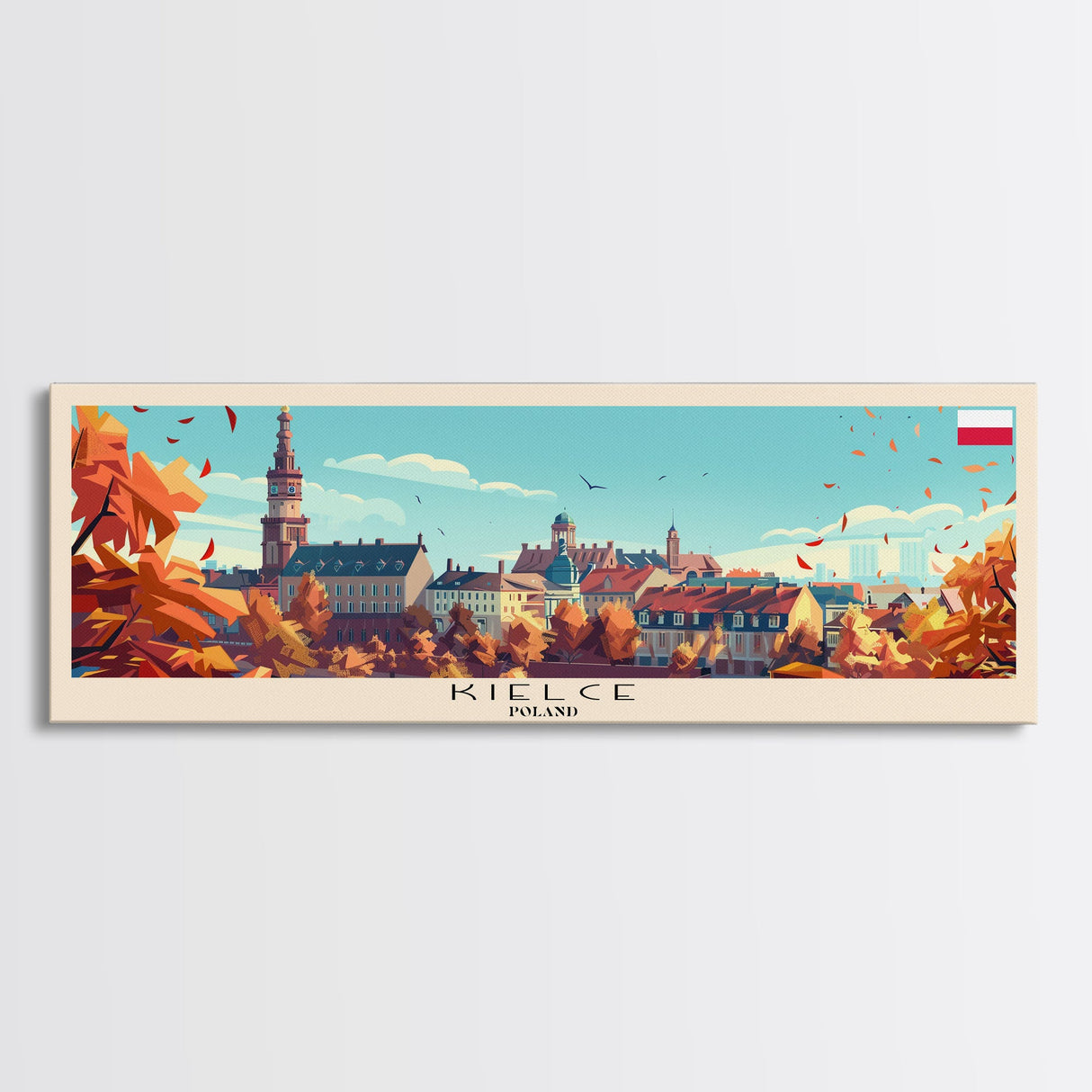 Kiel Germany Panoramic Travel Poster, Framed Canvas Print or Metal Wall Art, Travel Art, Home Decor, Panoramic Painting, Midcentury Art