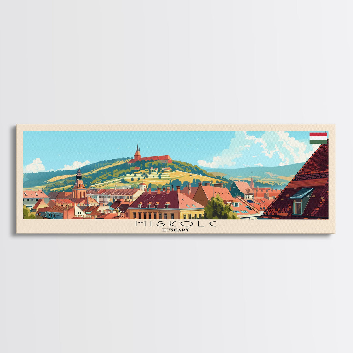 Miskolc Hungary Wall Art, Panoramic Travel Poster, Panoramic Framed Canvas Print, City Wall Art, Wall Hanging Home Decor, Travel Art