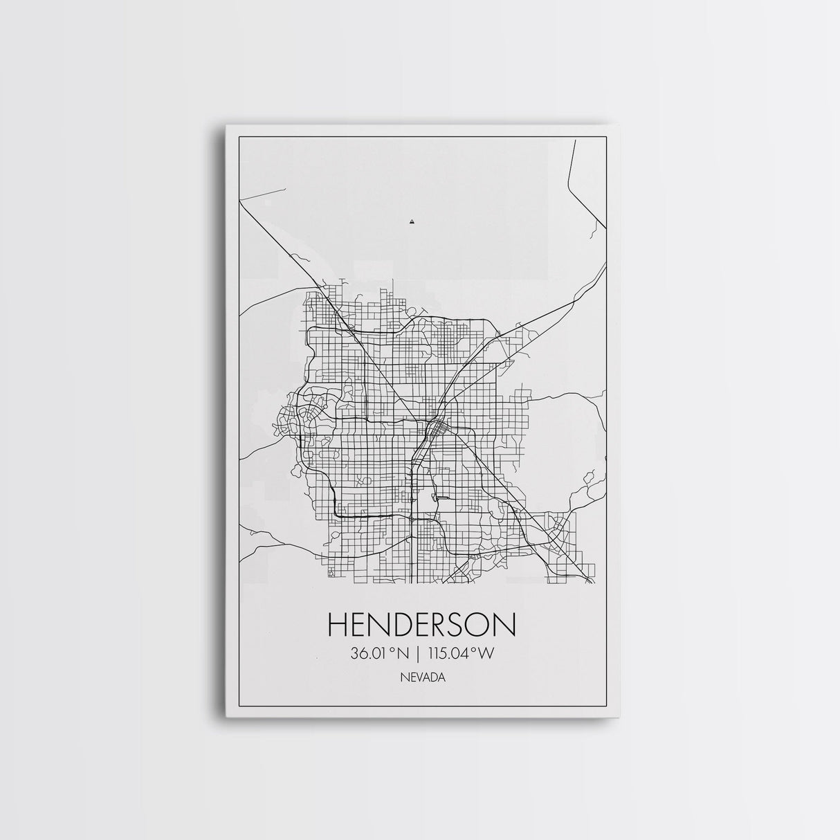 Henderson Street Map, Nevada Map, City Map Art, Minimalist Wall Art, Wall Art, Canvas Print, Gifts For Her, Travel Art, Man Cave Art,