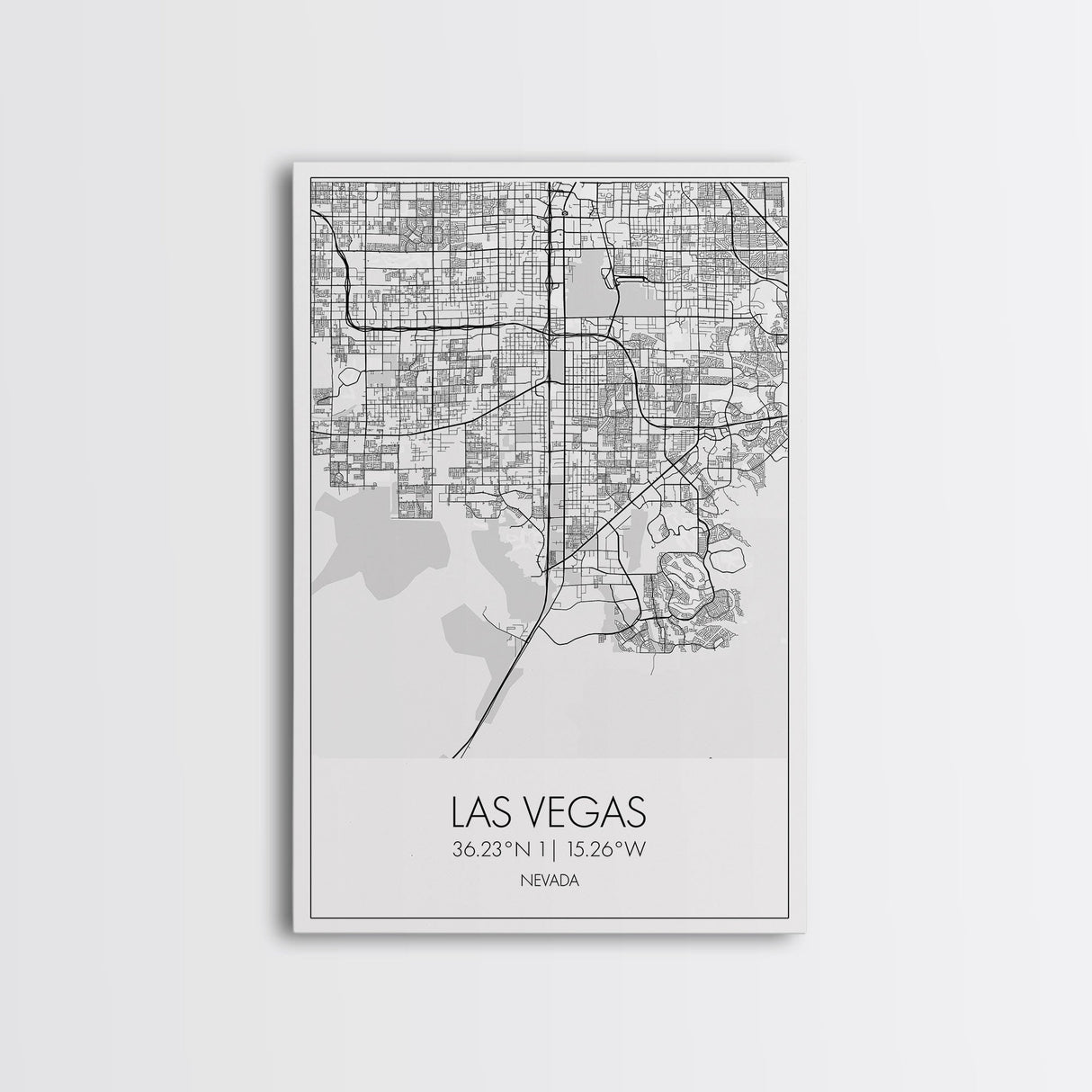 Las Vegas Street Map, Nevada Map, City Map Art, Modern Wall Art, Wall Art, Canvas Print, Travel Wall Décor, Dorm Wall Print, Couples Gift