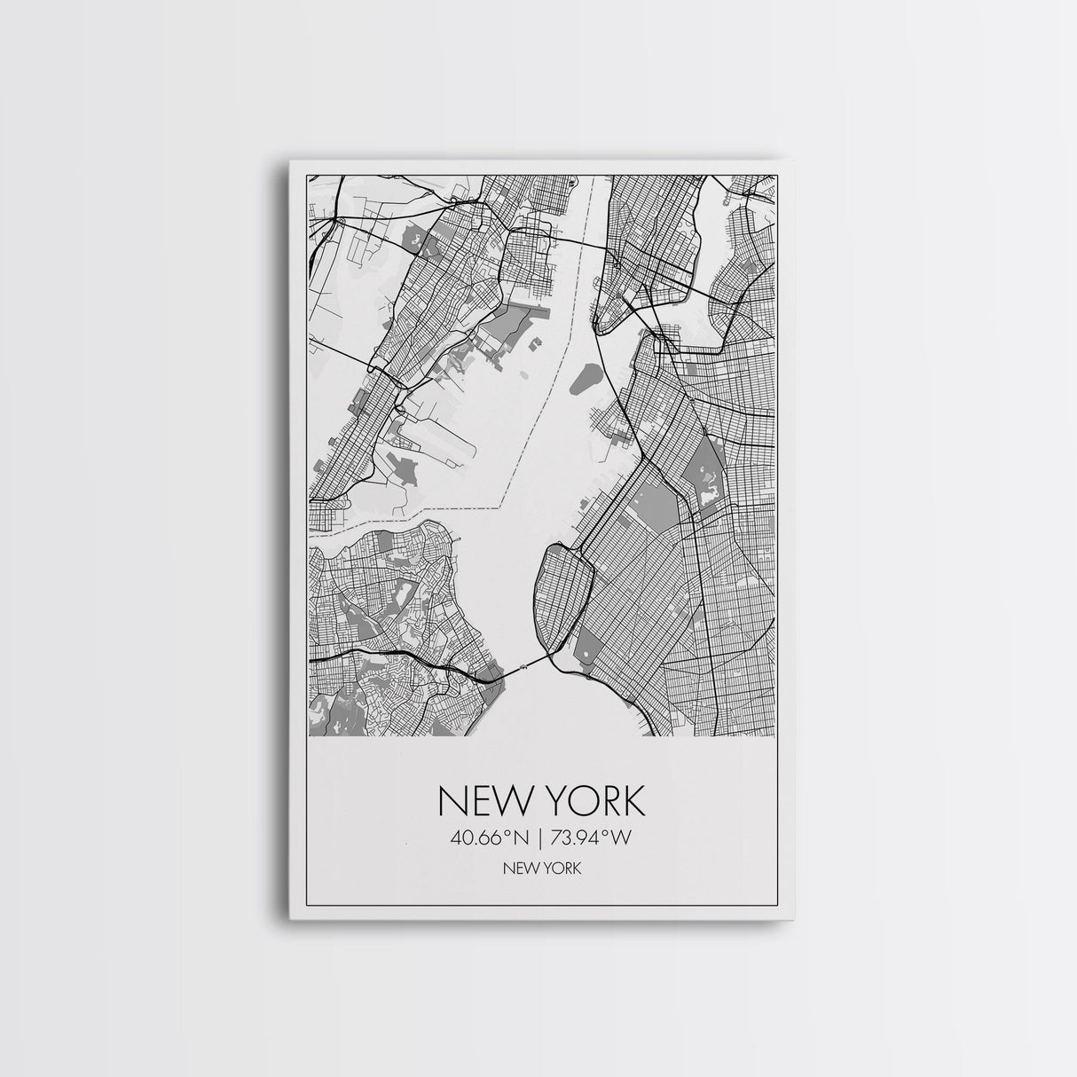 New York Street Map, New York Map, City Map Art, Modern Art, Wall Art, Canvas Print, Home Office Art, Unique Travel Gifts, Travel Wall Print