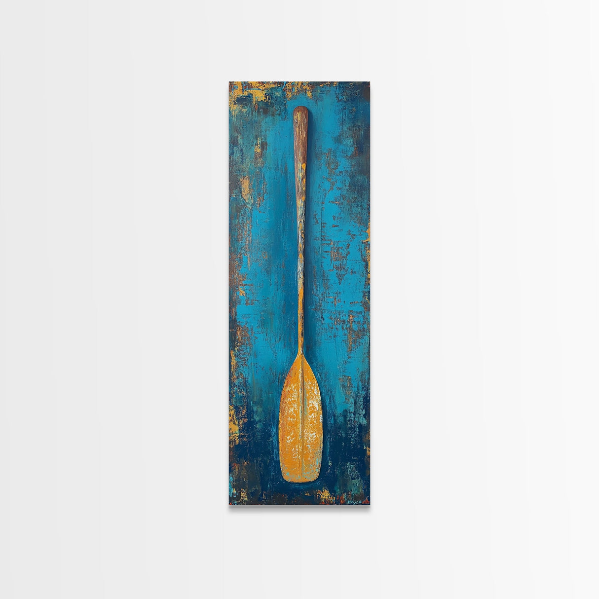 Rustic Oar Art Framed Canvas Print Coastal Decor Nautical Wall Art Tall Narrow Art Lake House Gift Idea Southwest Wall Art