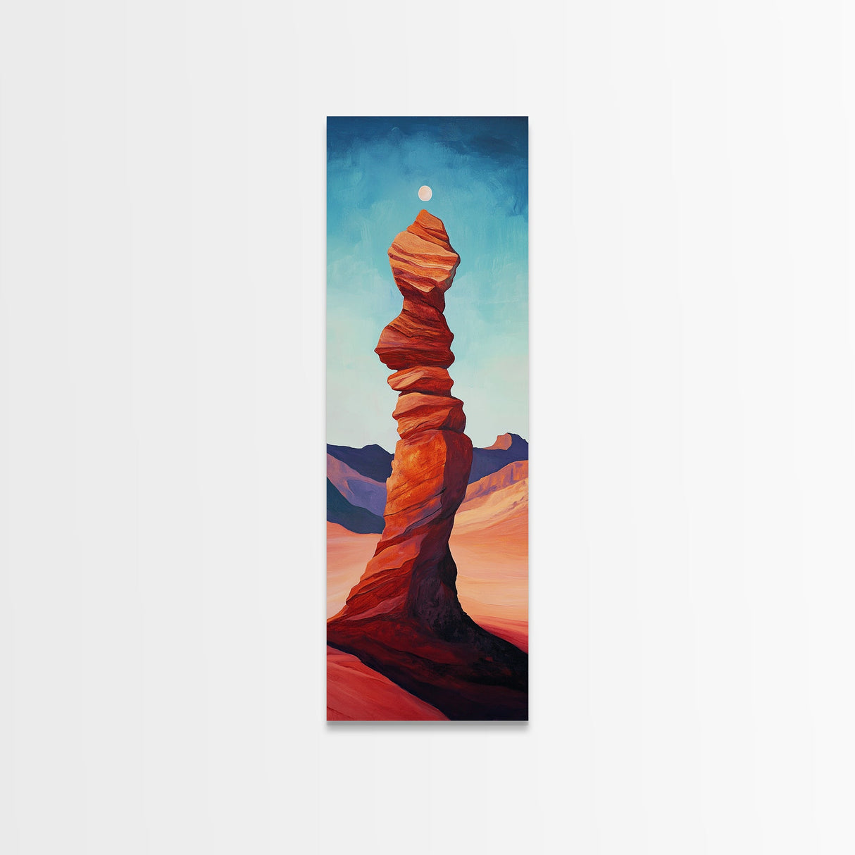 Red Rock Balance Framed Canvas Print, Southwest Wall Art, Joshua Tree Art, Tall Narrow Art, Boho Art, Geometric Wall Art