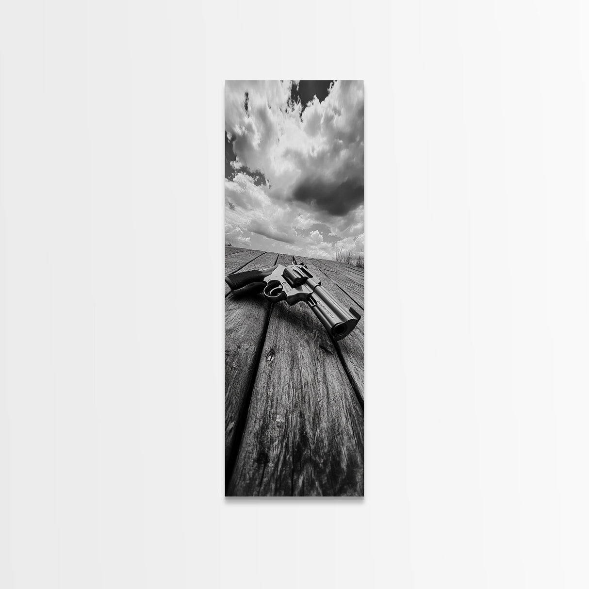 Revolver Gun Art, Canvas Print, moody art, western decor, rustic wall art, cowboy aesthetic, dark romance painting, unique gift idea