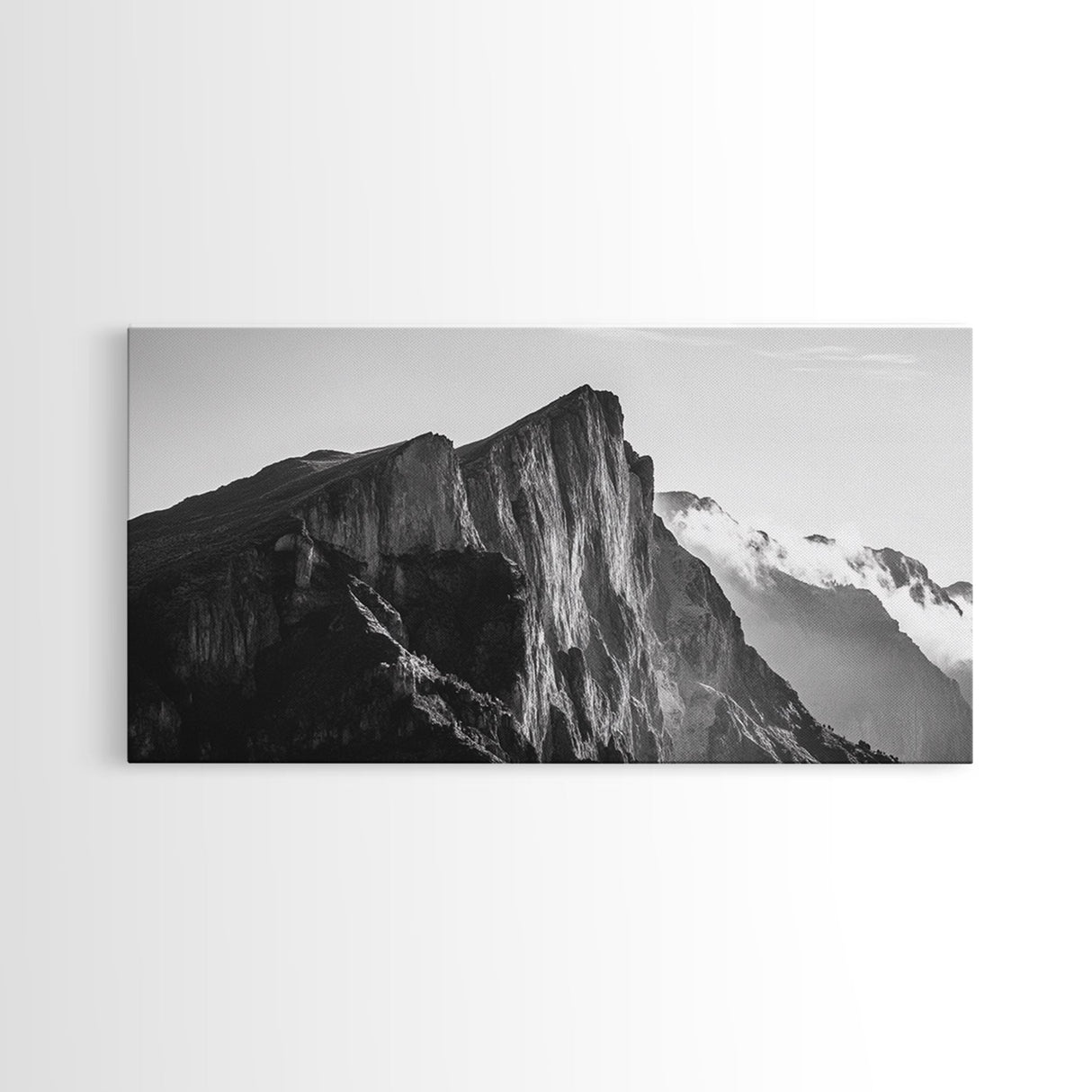 Dramatic Mountain Ridge, smoky mountain art, landscape painting, moody art, wabi sabi art, vertical wall art, minimalist art, canvas print