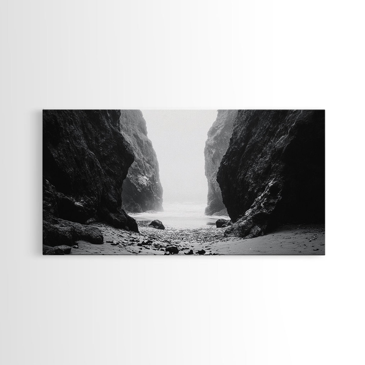 Canyon, moody art, dramatic landscape, rustic decor, wabi sabi art, minimalist art, vertical wall art, farmhouse art, framed canvas print