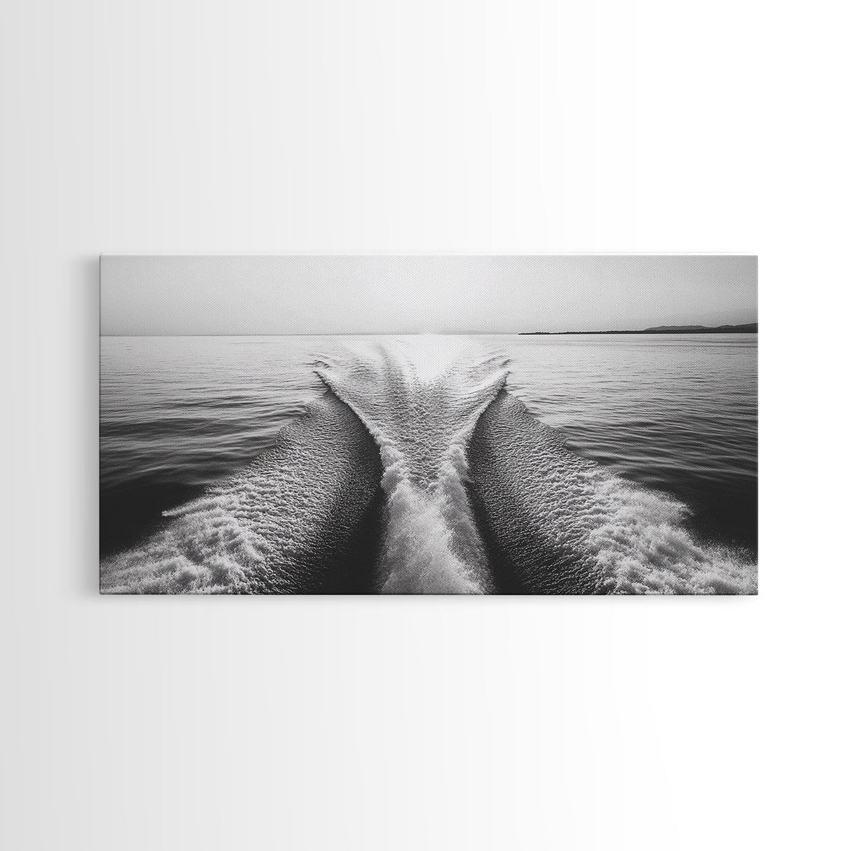 Nautical painting, ocean waves, coastal decor, seascape painting, panoramic art, extra wide art, framed canvas print