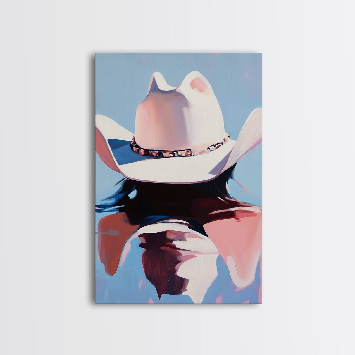 Western Hat, Moody Art, Rustic Wall Art, Farmhouse Art, Canvas Print, Above Bed Wall Art, Southwest Wall Art, Gift Idea For Him