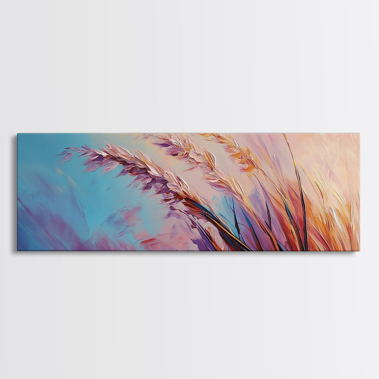 Soft Wheat Field, wildflower painting, wabi sabi art, botanical prints, soft colors, minimal decor, modern home, canvas print