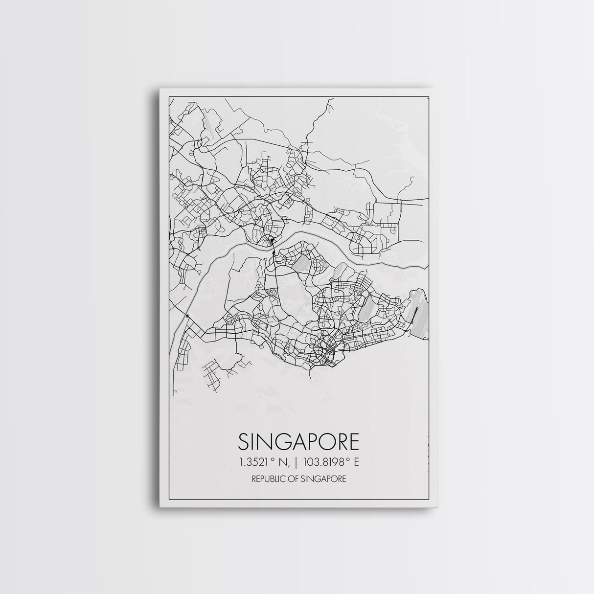 Singapore Street Map, Singapore Map, Asia City Map Print, Minimalist Art, Wall Art, Canvas Print, Room Decor, Travel Wall Art, Gift For Him