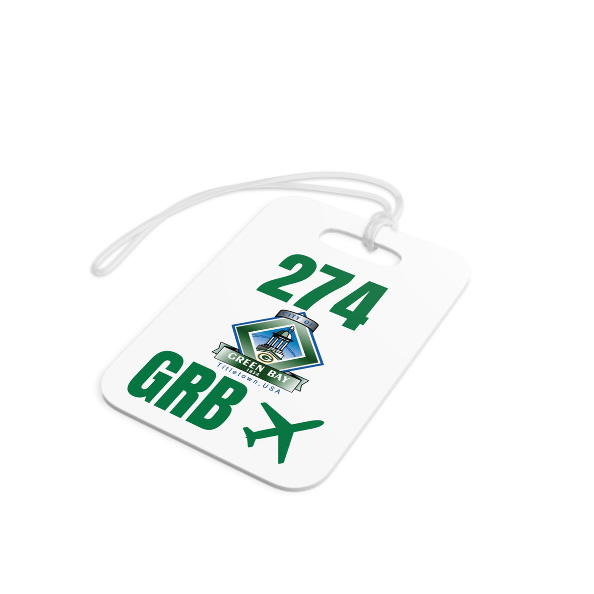Green Bay Wisconsin, Area Code / Airport Tag for Bags and Luggage - 274 / GRB