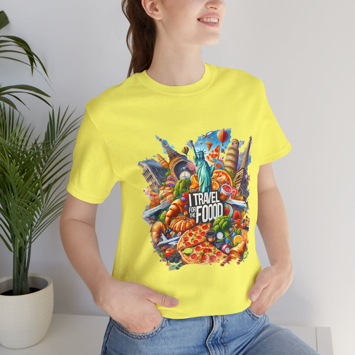 Camiseta "I Travel for The Food" a todo color