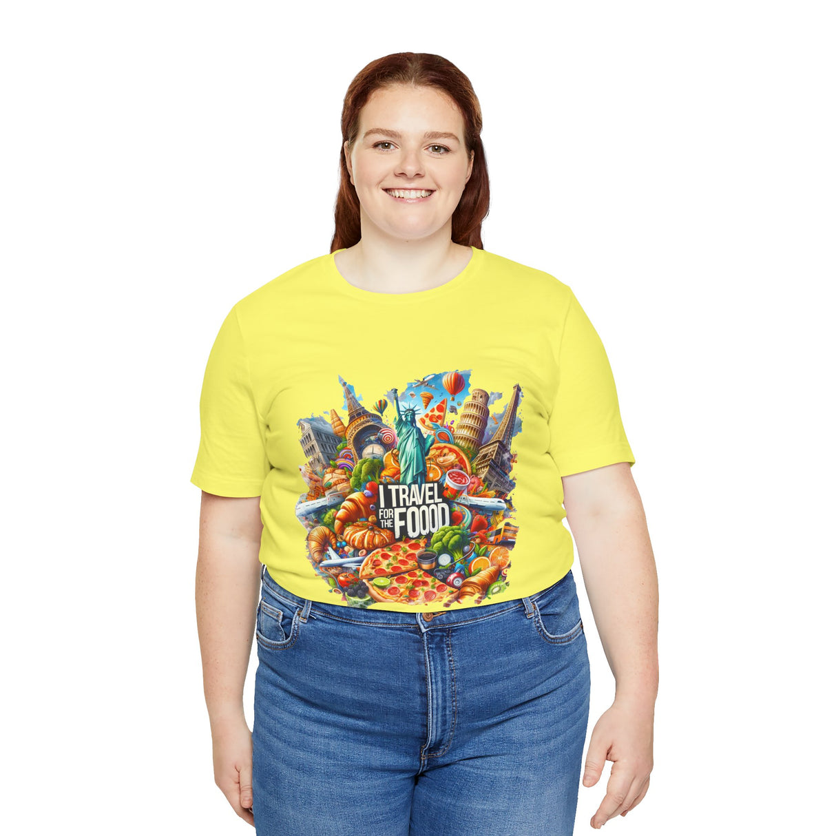 Camiseta "I Travel for The Food" a todo color