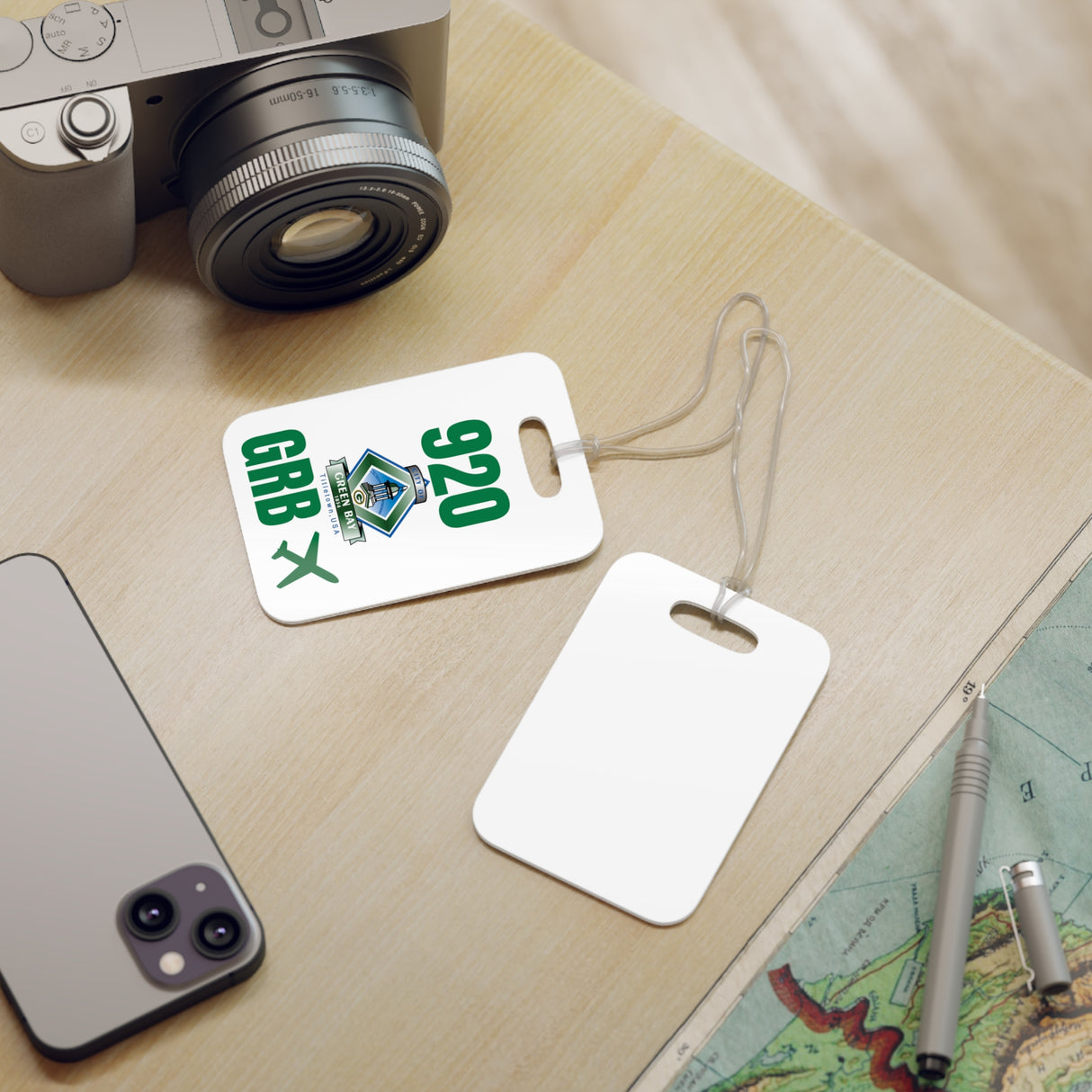 Green Bay Wisconsin, Area Code / Airport Tag for Bags and Luggage - 920 / GRB