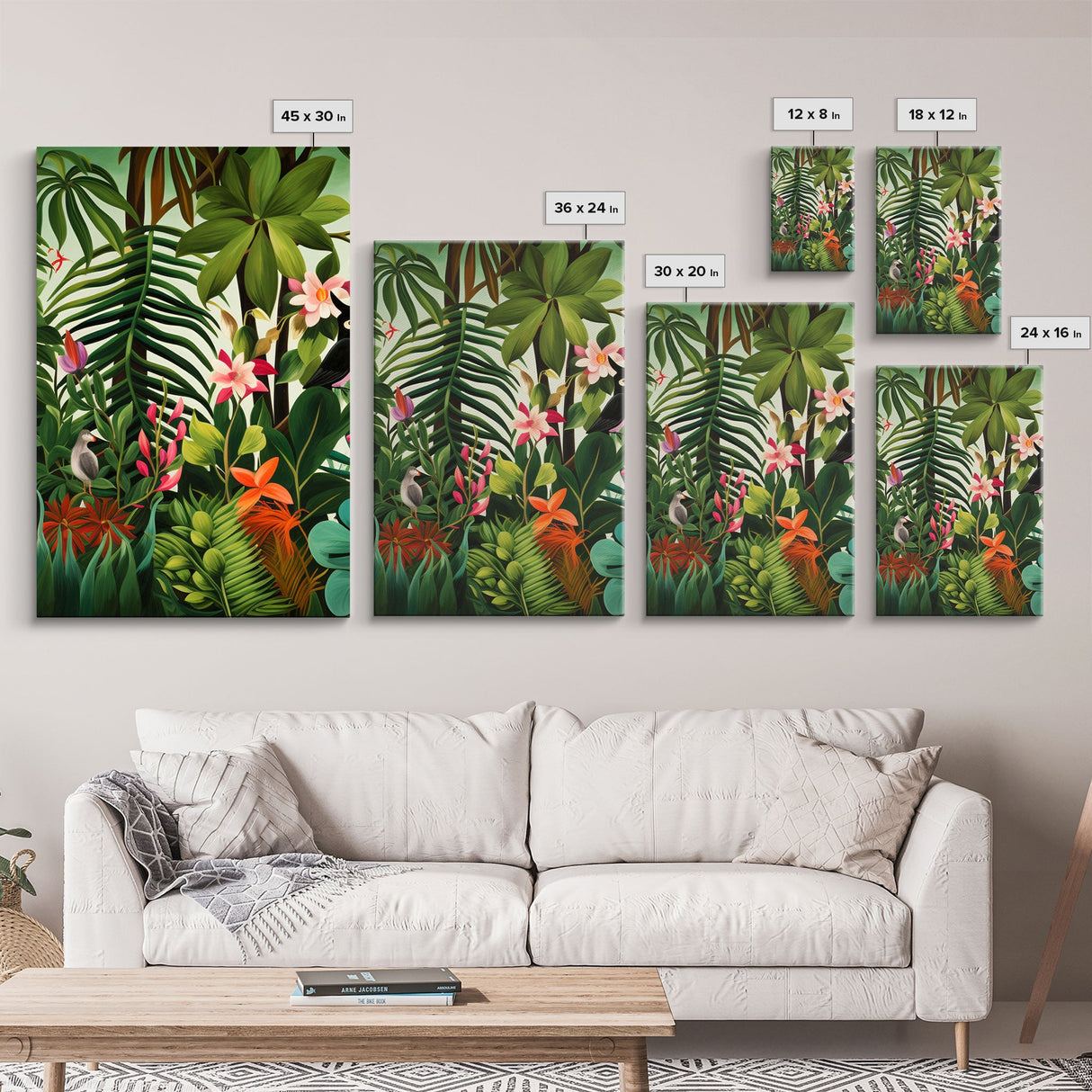 Tropical Wall Art, Birds Print, Animal Wall Art, Canvas Print, Wall Art, 3 Piece Wall Art, Jungle Print, Gaming Wall Decor, Kitchen Wall Art