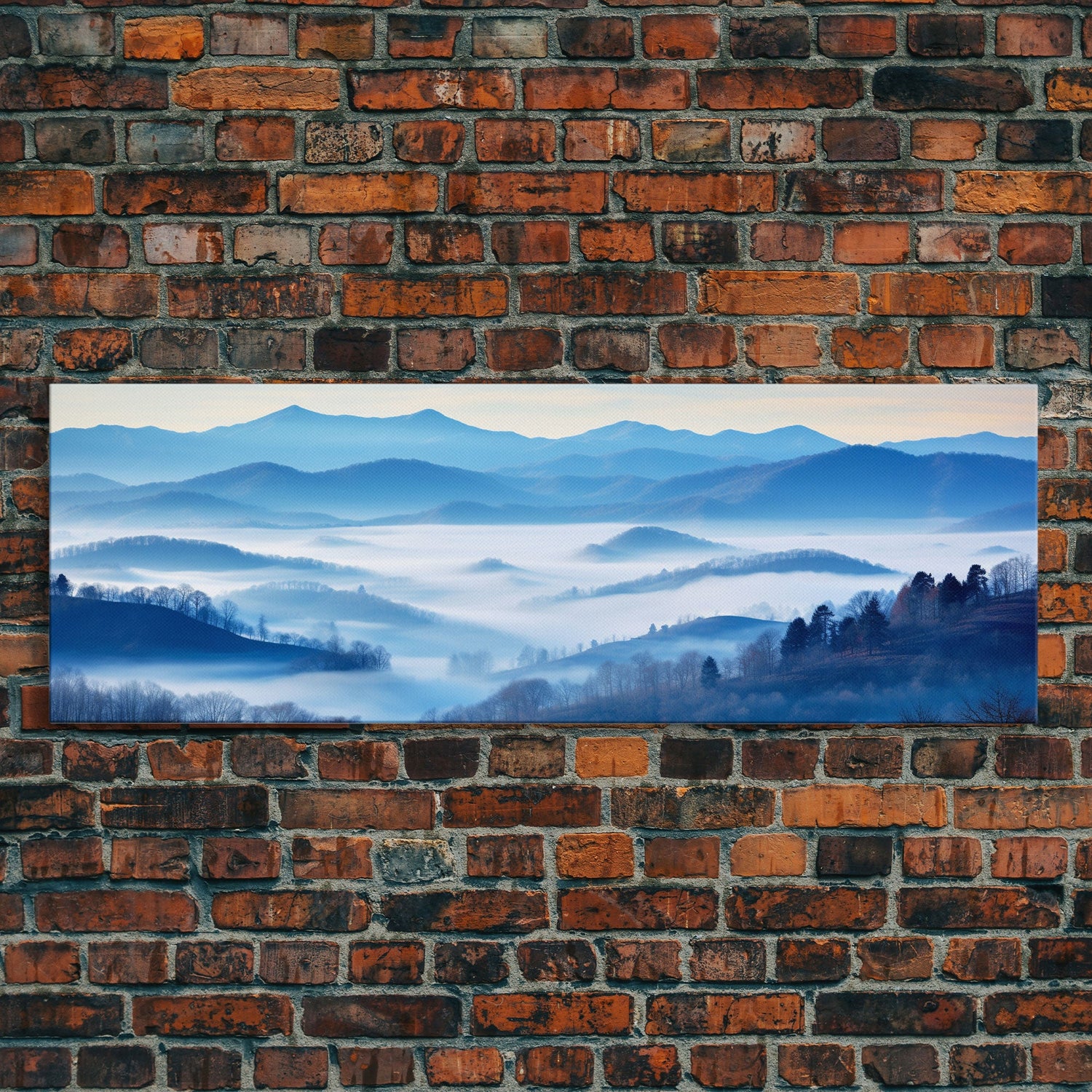 Blue Ridge Mountains Panoramic Wall Art, Bluebridge Mountains National Parkway, Beautiful Cabin Decor, Boho Photography Wall Art Print