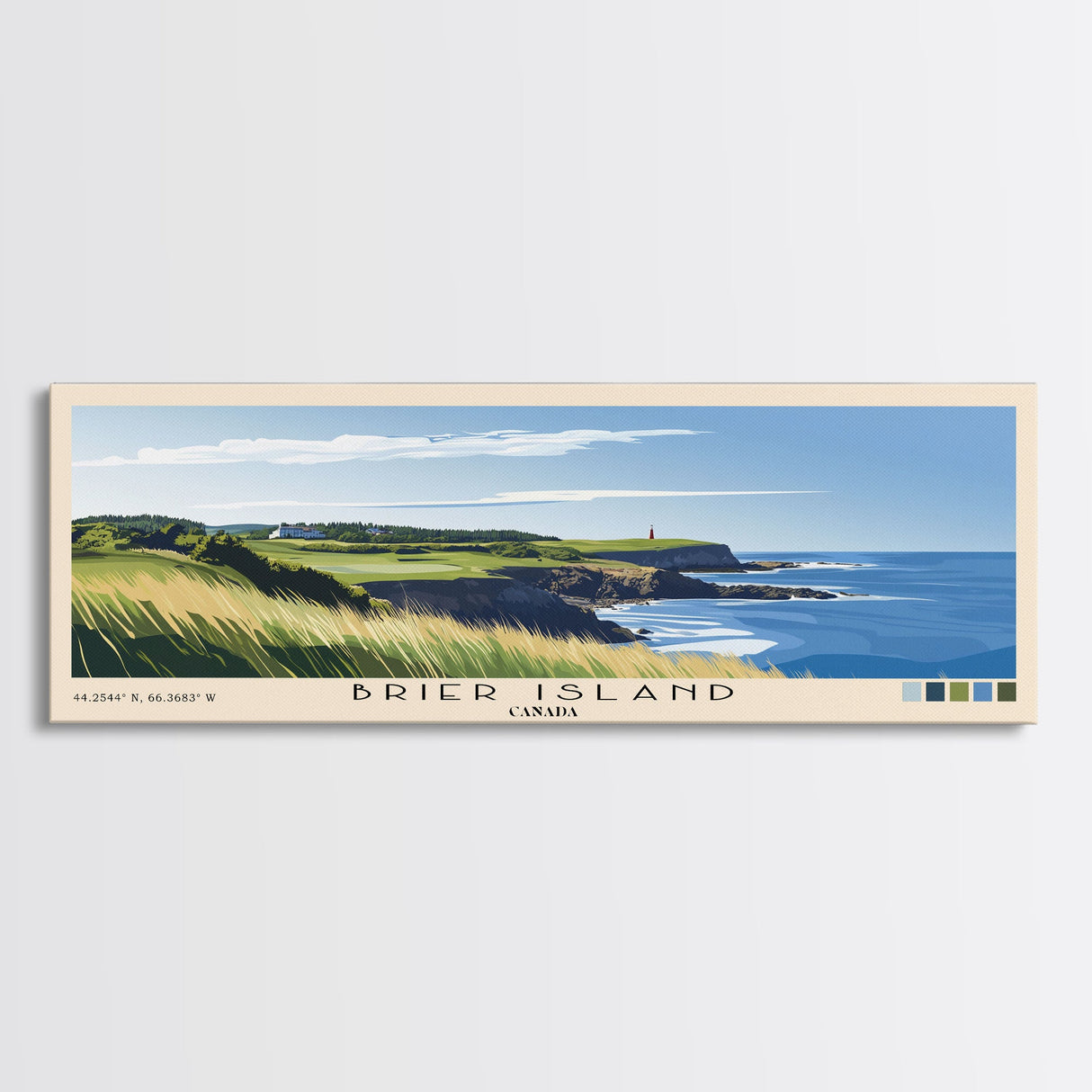 Brier Island, Canada Panoramic Beach Print, Vacation Gift, Canada Wall Art, Beach Painting, Beach Decor, Beach Painting