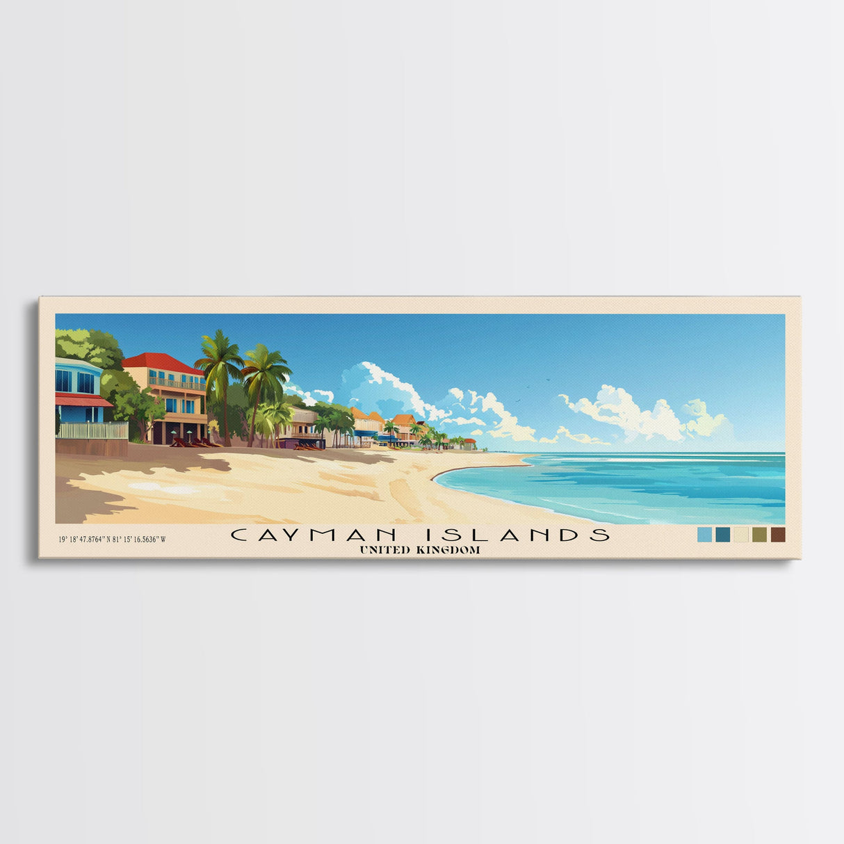 Cayman Islands, United Kingdom Panoramic Print, Vacation Gift, United Kingdom Wall Art, Vacation Wall Art, Vacatation Memories, Beach Decor, Beach Or Lakehouse Art