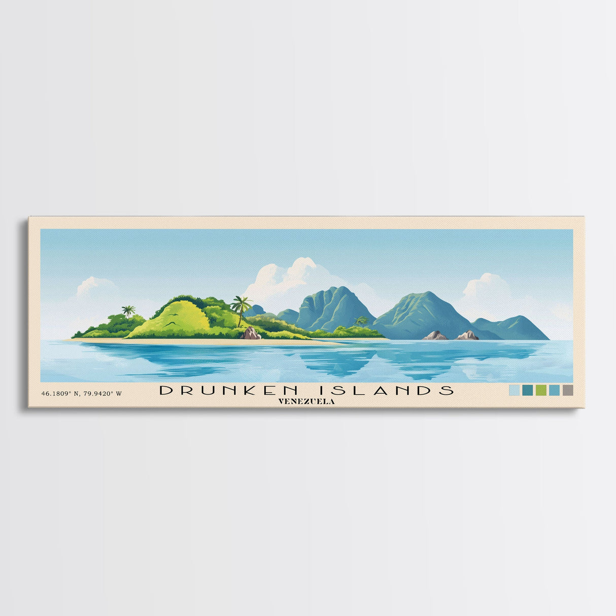 Drunken Islands, Venezuela Panoramic Print, Vacation Gift, Venezuela Wall Art, Vacation Wall Art, Vacatation Memories, Beach Decor, Beach Or Lakehouse Art