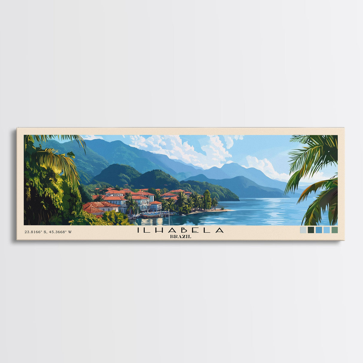 Ilhabela, Brazil Panoramic Print, Vacation Gift, Brazil Wall Art, Vacation Wall Art, Vacatation Memories, Beach Decor, Beach Or Lakehouse Art