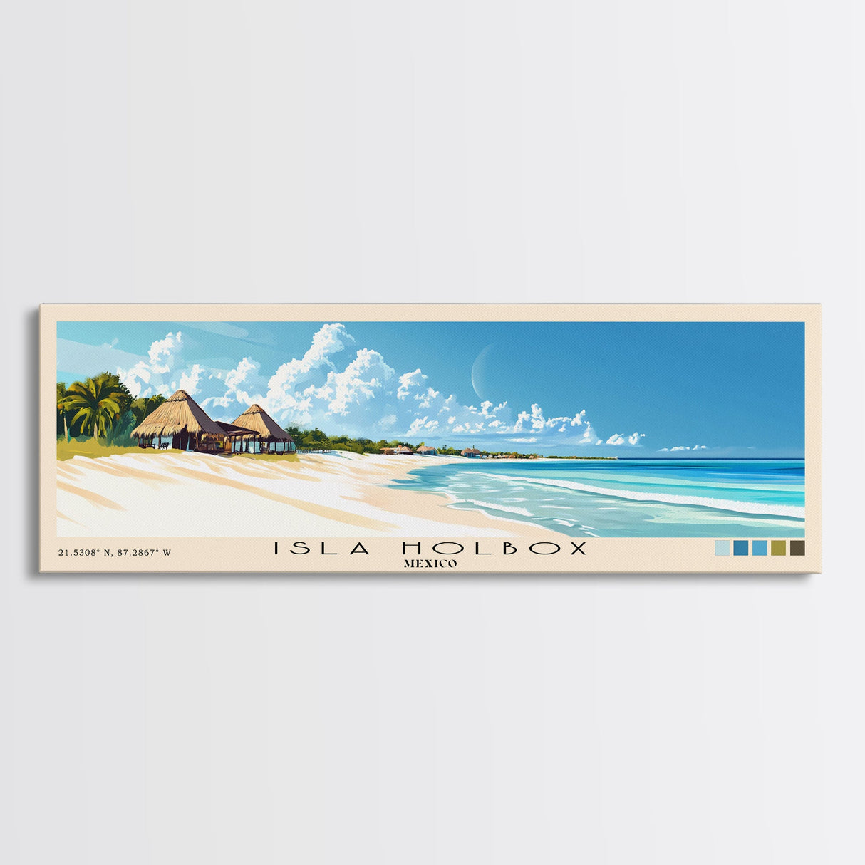 Isla Holbox, Mexico Panoramic Print, Vacation Gift, Mexico Wall Art, Vacation Wall Art, Vacatation Memories, Beach Decor, Beach Or Lakehouse Art
