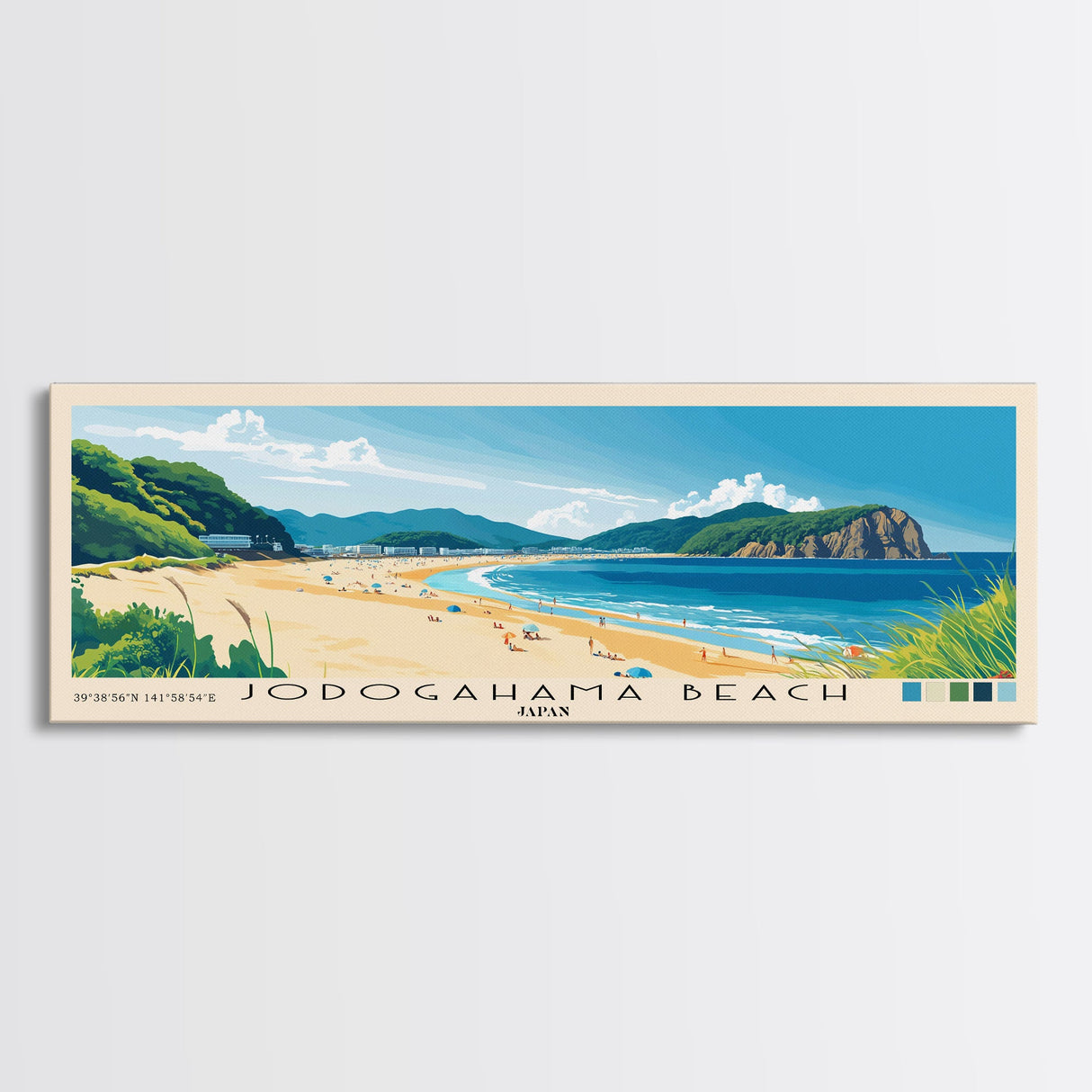 Jodogahama Beach, Japan Panoramic Print, Vacation Gift, Japan Wall Art, Vacation Wall Art, Vacatation Memories, Beach Decor, Beach Or Lakehouse Art