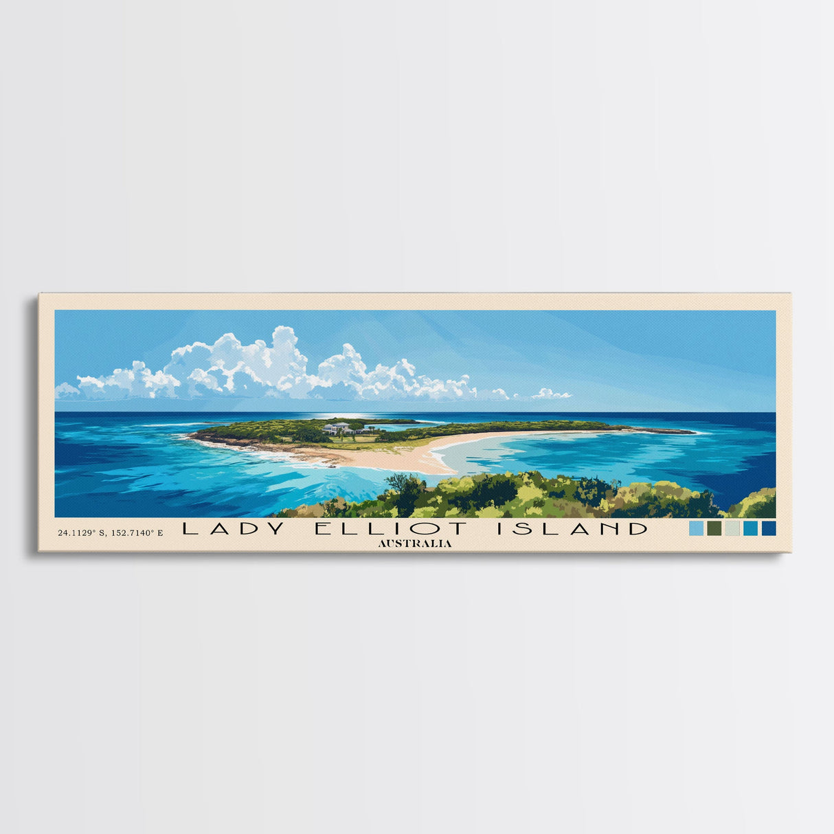 Lady Elliot Island, Australia Panoramic Print, Vacation Gift, Australia Wall Art, Vacation Wall Art, Vacatation Memories, Beach Decor, Beach Or Lakehouse Art