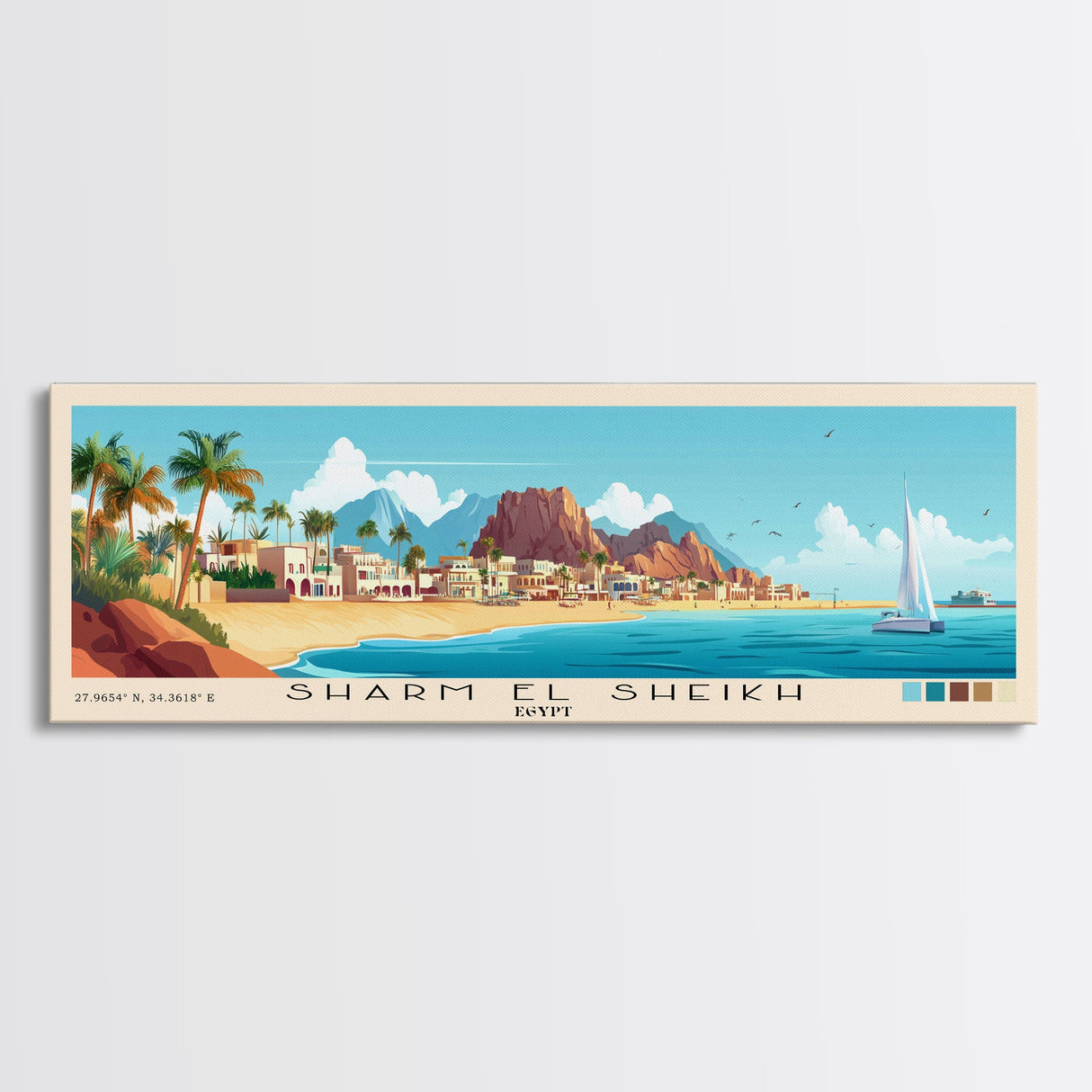 Sharm El Sheikh, Egypt Panoramic Print, Vacation Gift, Egypt Wall Art, Vacation Wall Art, Vacatation Memories, Beach Decor, Beach Or Lakehouse Art