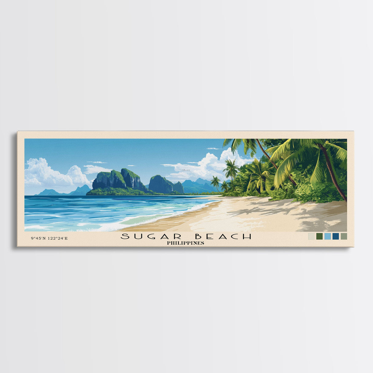 Sugar Beach, Philippines Panoramic Print, Vacation Gift, Philippines Wall Art, Vacation Wall Art, Vacatation Memories, Beach Decor, Beach Or Lakehouse Art
