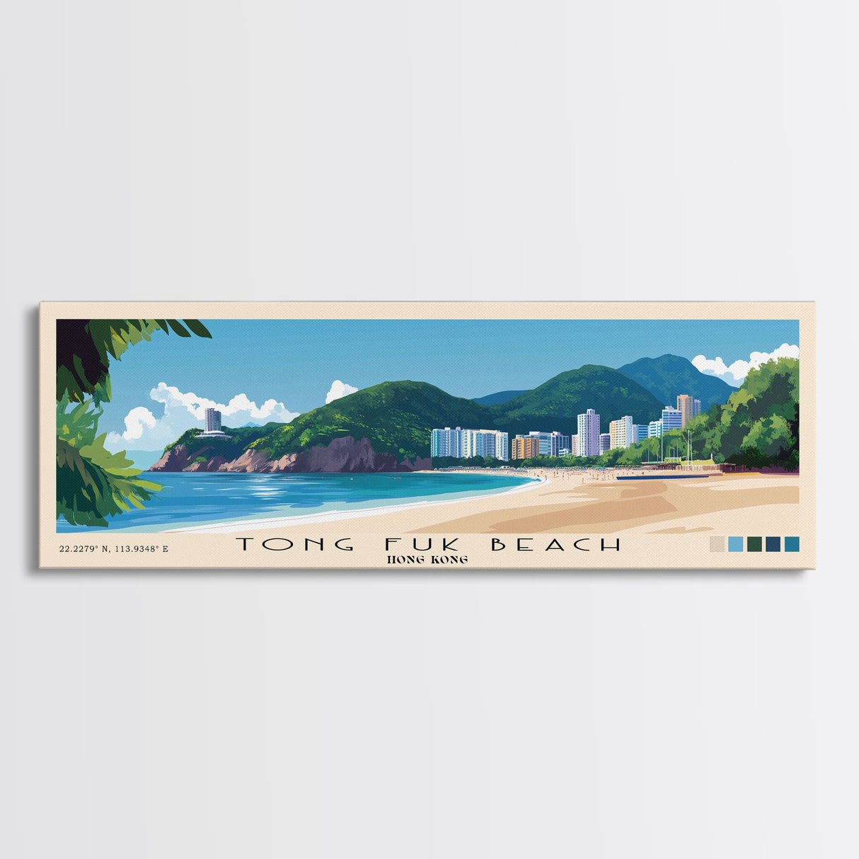 Tong Fuk Beach, Hong Kong Panoramic Print, Vacation Gift, Hong Kong Wall Art, Vacation Wall Art, Vacatation Memories, Beach Decor, Beach Or Lakehouse Art