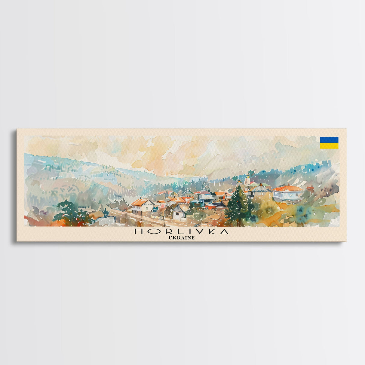 Horlivka Ukraine Wall Art, Panoramic Travel Poster, Panoramic Framed Canvas Print, City Wall Art, Wall Hanging Home Decor, Travel Art