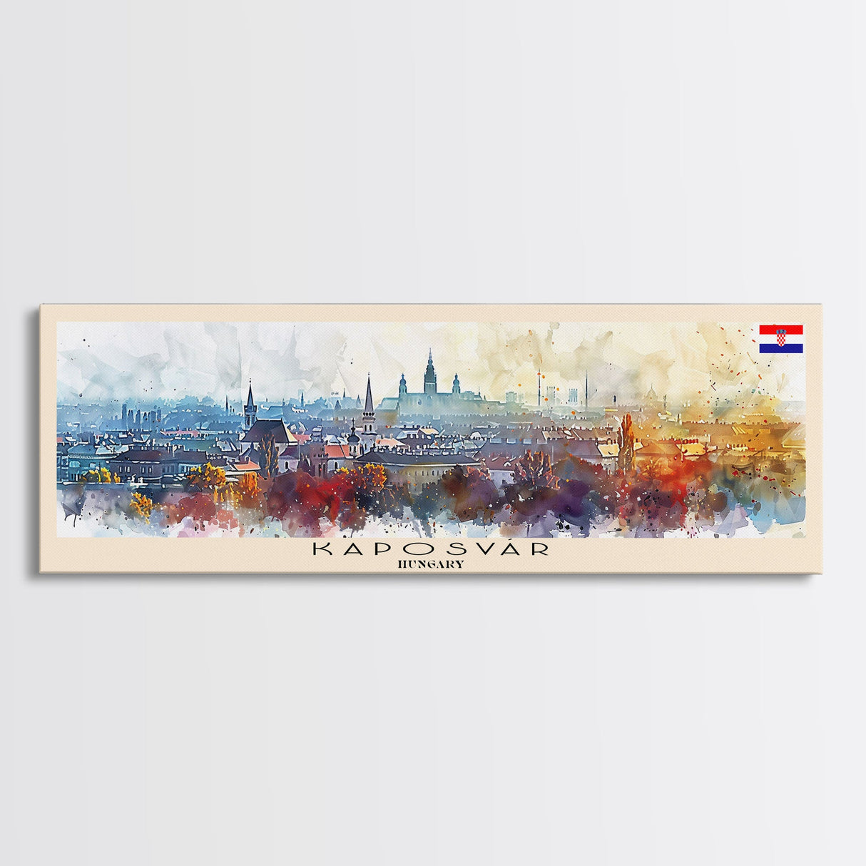 Kaposvar Hungary Travel Print Wall Art, Panoramic City Art, Travel Art, Wall Decor, Vacation Gift, Framed Canvas Print Or Metal Art
