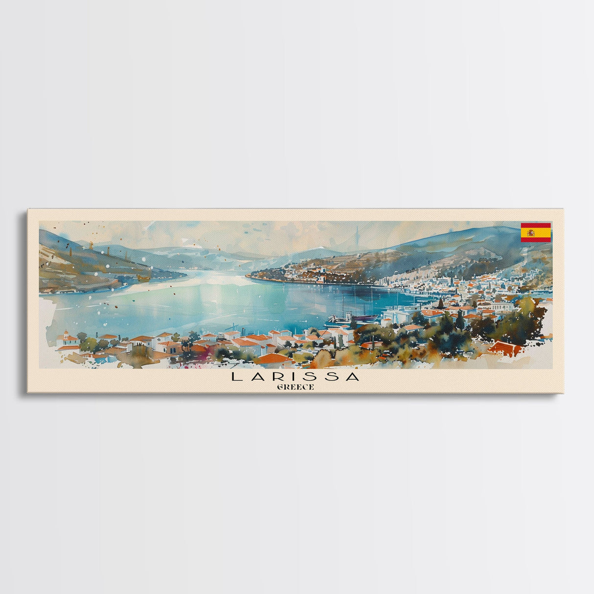 Larissa Greece Wall Art, Panoramic Travel Poster, Panoramic Framed Canvas Print, City Wall Art, Wall Hanging Home Decor, Travel Art
