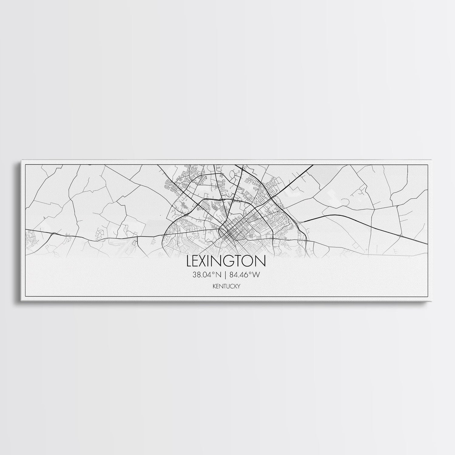 Panoramic Lexington City Map, Kentucky Art, Map Print, Minimalist Wall Art, Canvas Art, Housewarming Gift, Street Map Art, Closing Gift