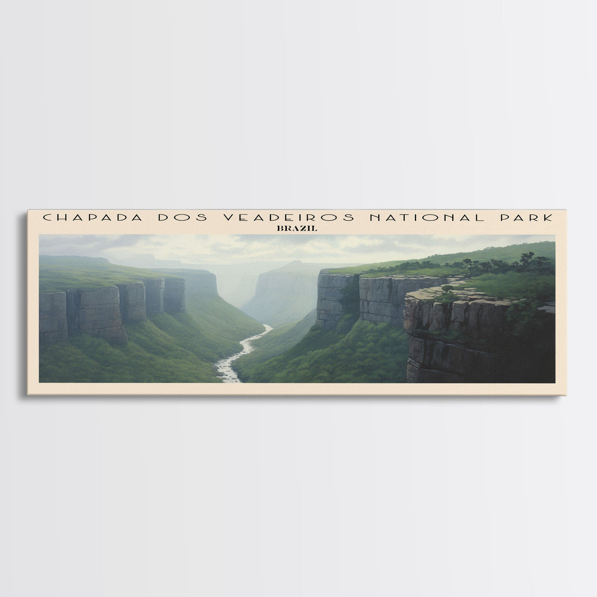 Chapada dos Veadeiros National Park COUNTRY | Framed Travel Poster Canvas Print | Trendy Wall Art | Watercolor Painting | Living Room Art | Unique Art