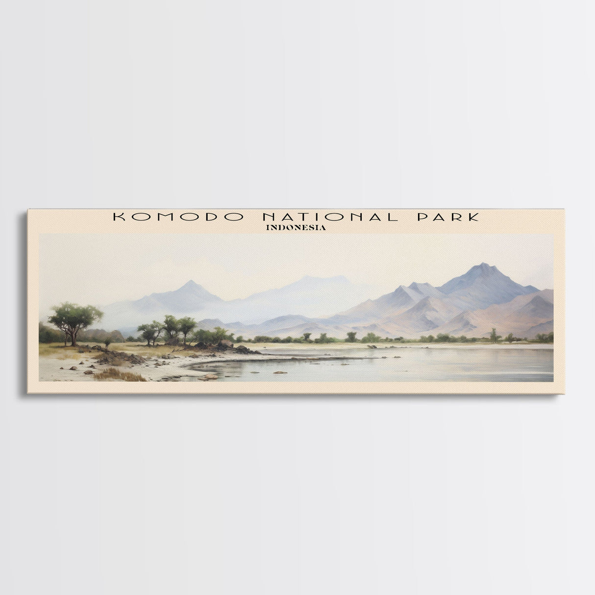 Komodo National Park Framed Canvas Print Travel Poster | Wall Art | Home Decor | Gift For Travel Lover | Wall Hanging | Original Art