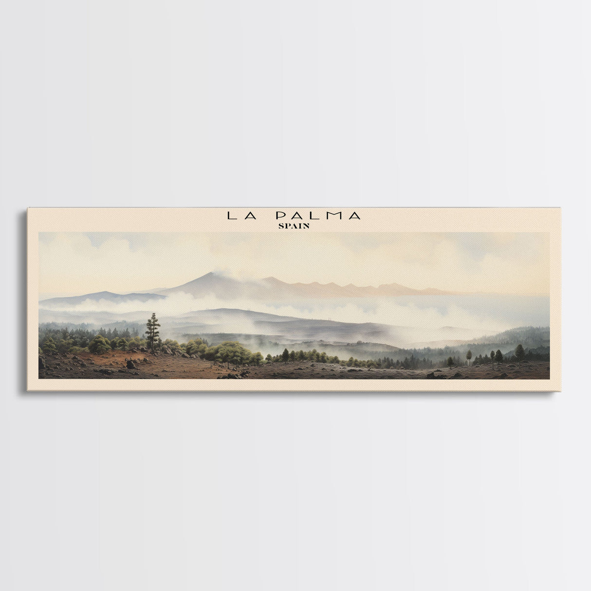 La Palma Travel Poster Print, Framed Canvas Print, COUNTRY Travel Art, Wood Framed Art, Wall Hanging, Home Decor