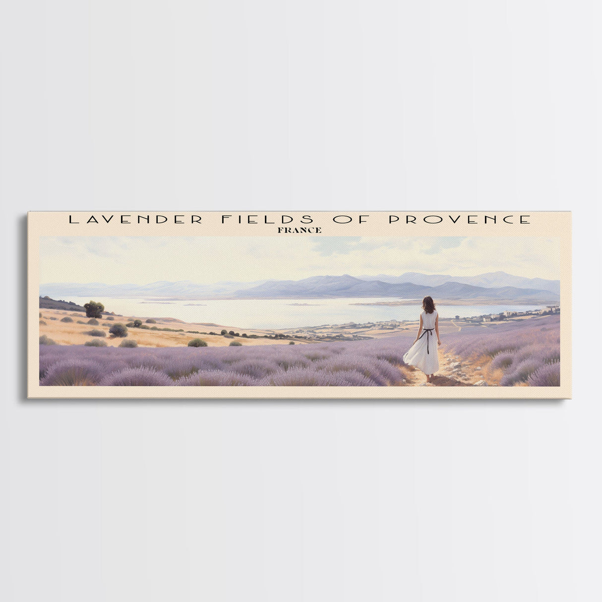 Lavender Fields of Provence Travel Poster Print, Framed Canvas Print, COUNTRY Travel Art, Wood Framed Art, Wall Hanging, Home Decor