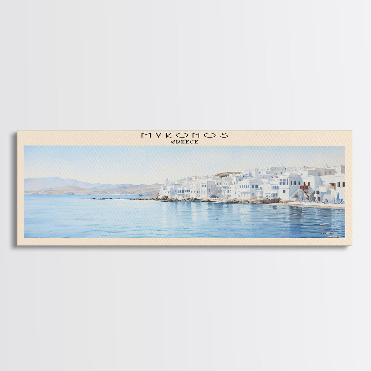 Mykonos COUNTRY Travel Poster Print, Framed Canvas Print, COUNTRY Travel Art, Wood Framed Art, Wall Hanging, Home Decor