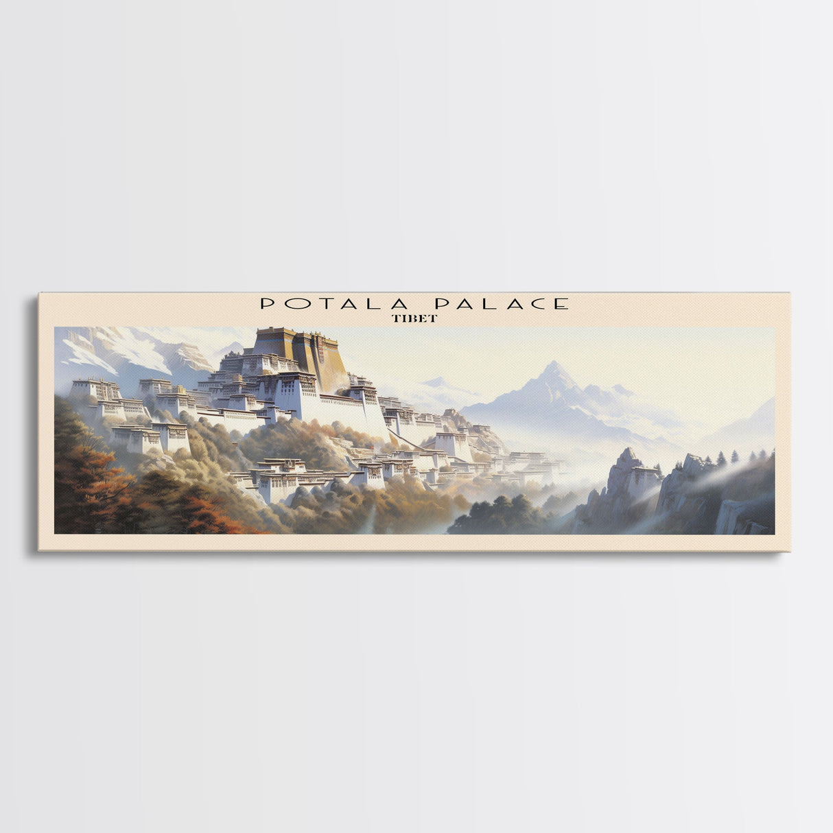 Potala Palace COUNTRY Travel Poster Print, Framed Canvas Print, COUNTRY Travel Art, Wood Framed Art, Wall Hanging, Home Decor