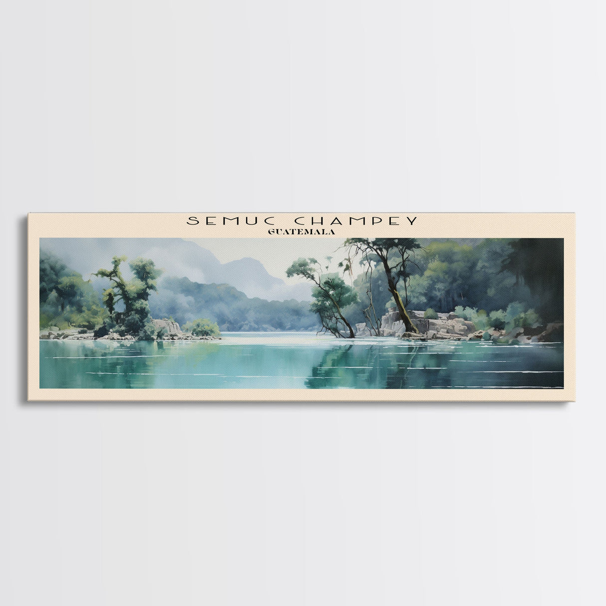 Semuc Champey Travel Poster Print, Framed Canvas Wall Art, Metal Wall Art, COUNTRY art, Gift For Him, Travel Wall Art, Travel Lover Gift