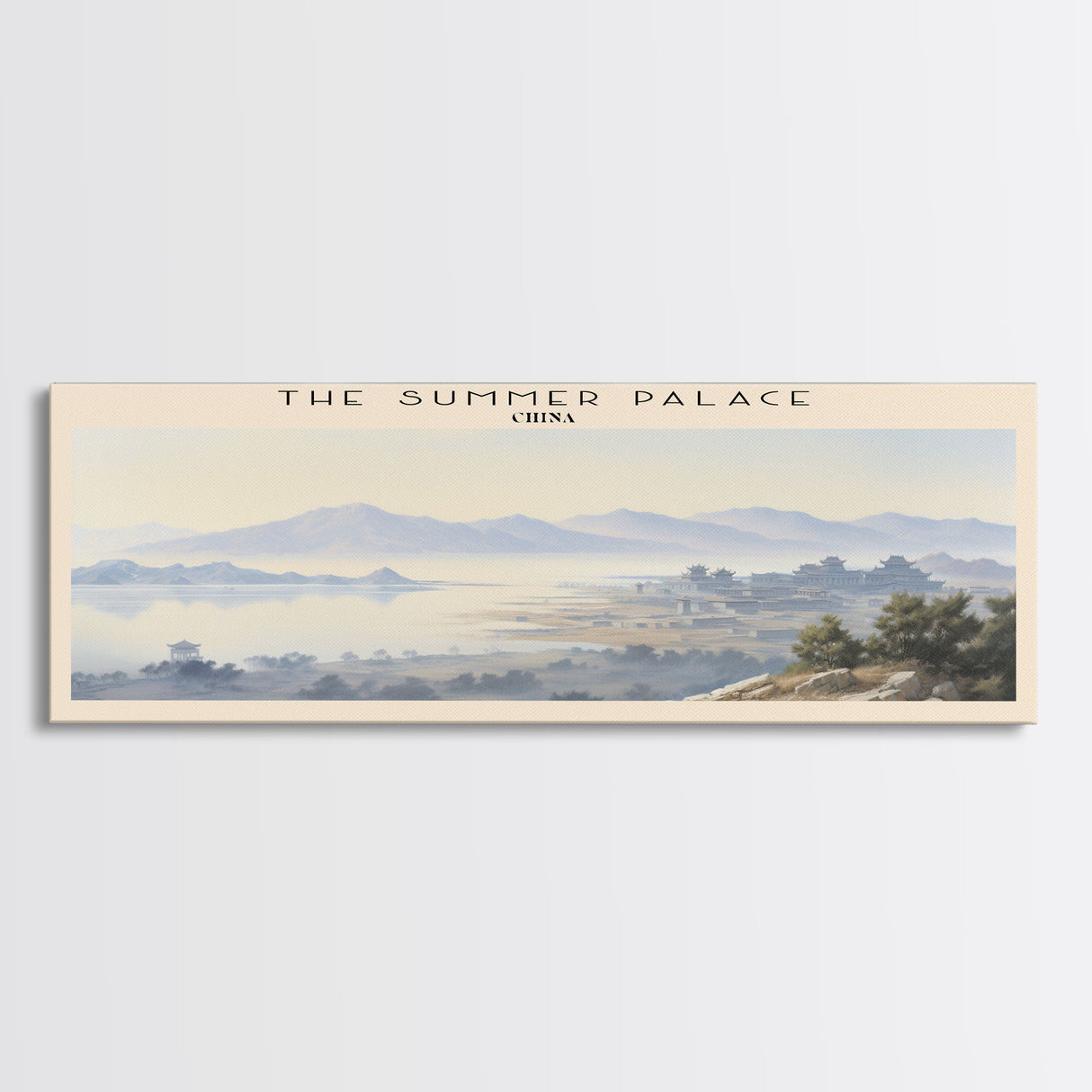 The Summer Palace COUNTRY Travel Poster Print, Framed Canvas Print, COUNTRY Travel Art, Wood Framed Art, Wall Hanging, Home Decor