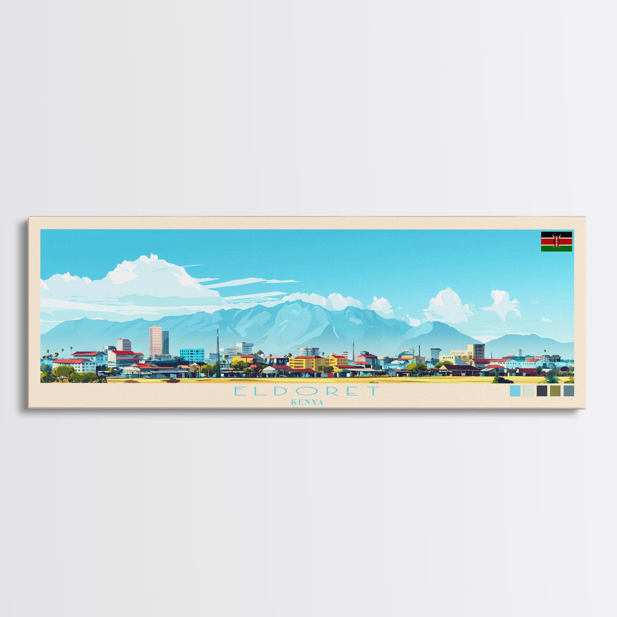 El-Obeid, Sudan Travel Poster Panoramic Canvas Print, El-Obeid, Sudan Painting, Sudan Art, El-Obeid Travel Art, Guest Room Painting