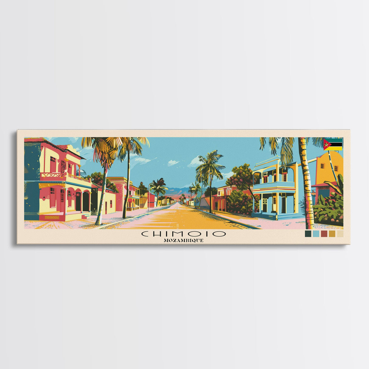 Chimoio, Mozambique Panoramic Canvas Print, Chimoio, Mozambique Painting, Mozambique Art, Chimoio Travel Poster, Travel Art, Guest Room Painting