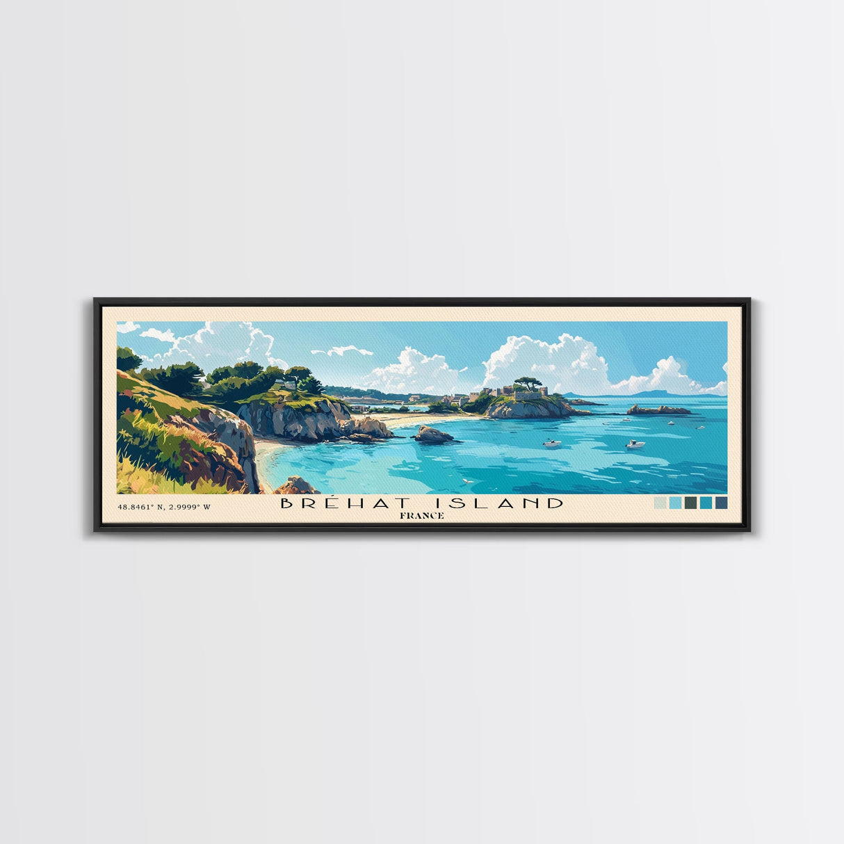 Bréhat Island, France Panoramic Print, Vacation Gift, France Wall Art, Vacation Wall Art, Vacatation Memories, Beach Decor, Beach Or Lakehouse Art