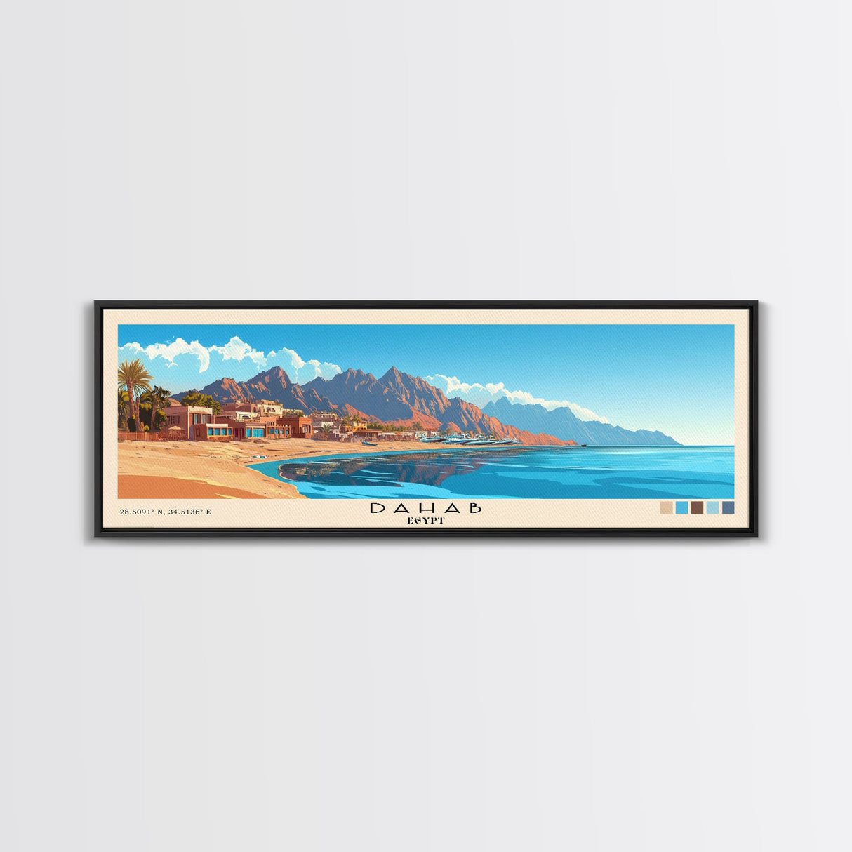 Dahab, Egypt Panoramic Print, Vacation Gift, Egypt Wall Art, Vacation Wall Art, Vacatation Memories, Beach Decor, Beach Or Lakehouse Art