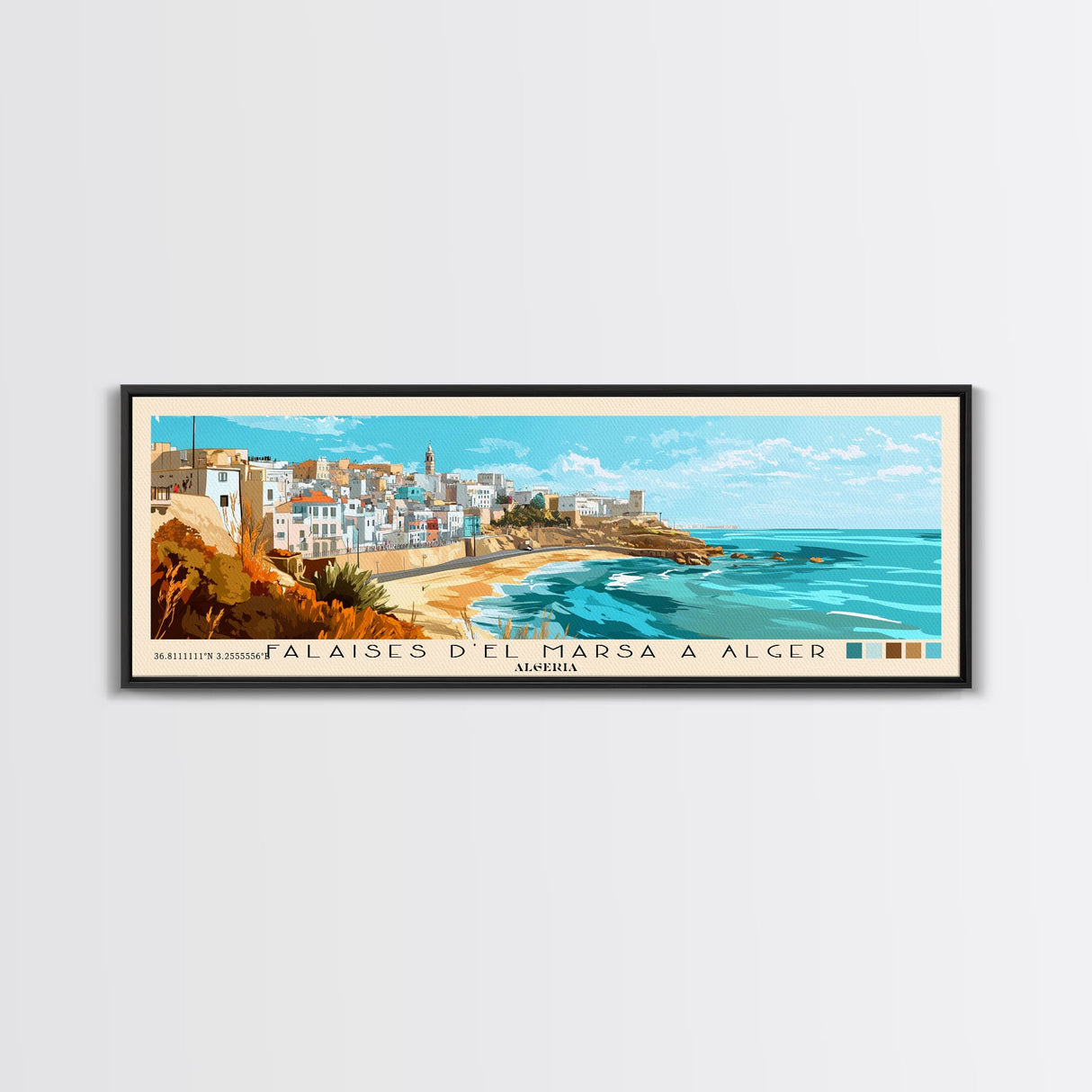 Falaises d’El Marsa a Alger, Algeria Panoramic Print, Vacation Gift, Algeria Wall Art, Vacation Wall Art, Vacatation Memories, Beach Decor, Beach Or Lakehouse Art