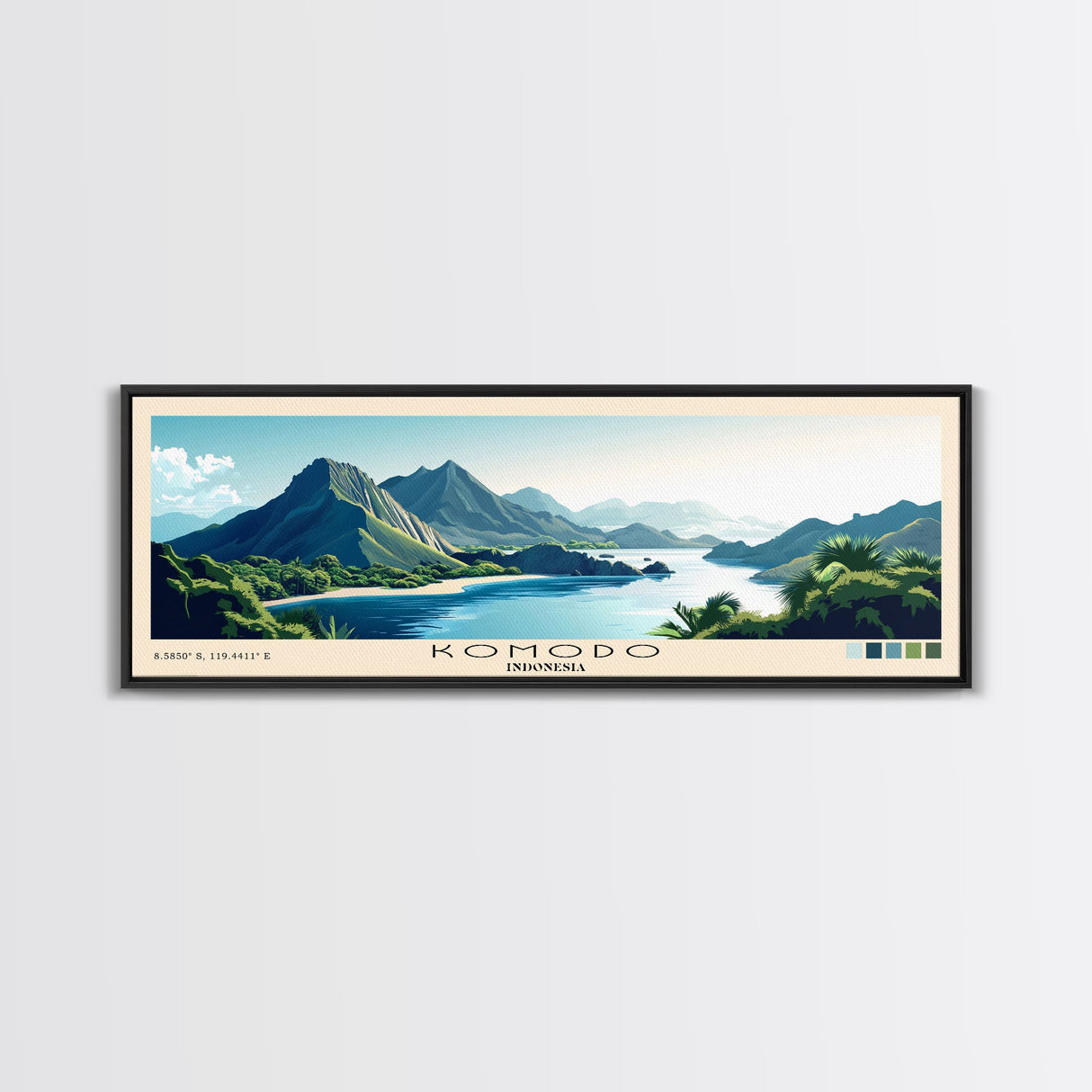 Komodo, Indonesia Panoramic Print, Vacation Gift, Indonesia Wall Art, Vacation Wall Art, Vacatation Memories, Beach Decor, Beach Or Lakehouse Art