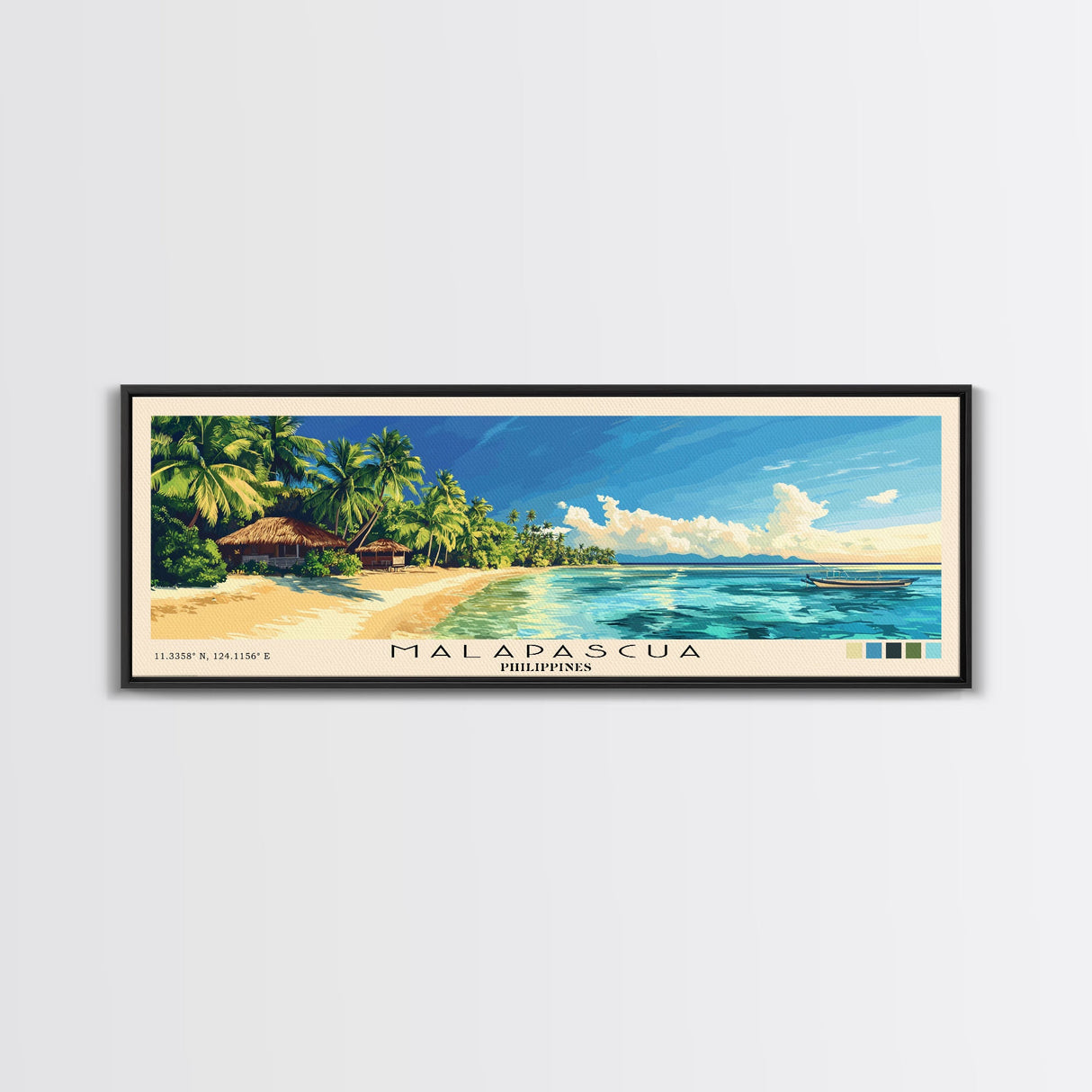 Malapascua, Philippines Panoramic Print, Vacation Gift, Philippines Wall Art, Vacation Wall Art, Vacatation Memories, Beach Decor, Beach Or Lakehouse Art
