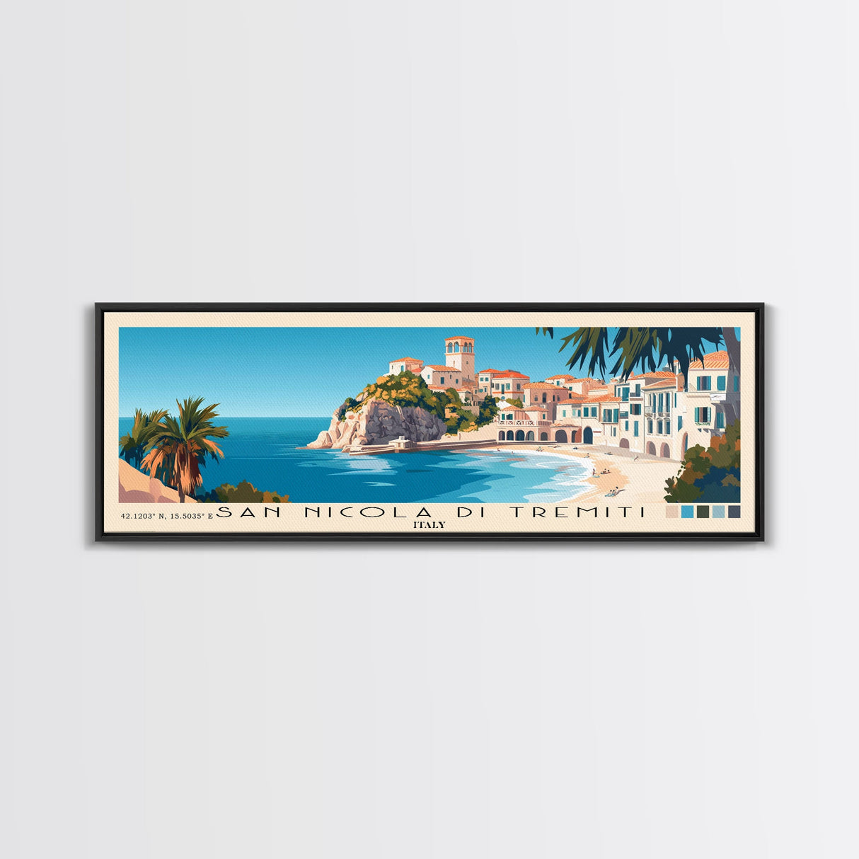 San Nicola di Tremiti, Italy Panoramic Print, Vacation Gift, Italy Wall Art, Vacation Wall Art, Vacatation Memories, Beach Decor, Beach Or Lakehouse Art